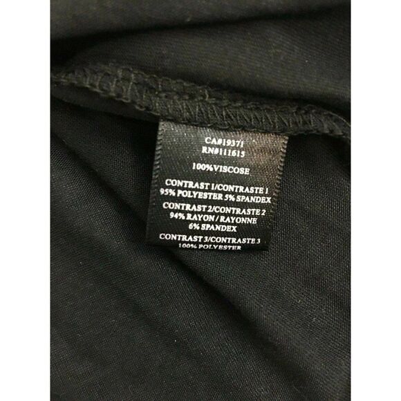 Robbi Nikki Womens Solid Black Short Sleeve Ruffle Sheer Top Viscose Xs - Picture 6 of 6